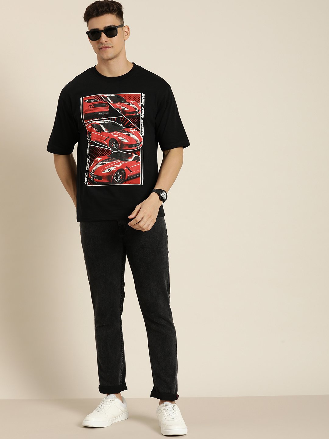 Mens Half Sleeve Round Neck Oversized Fit T-Shirts