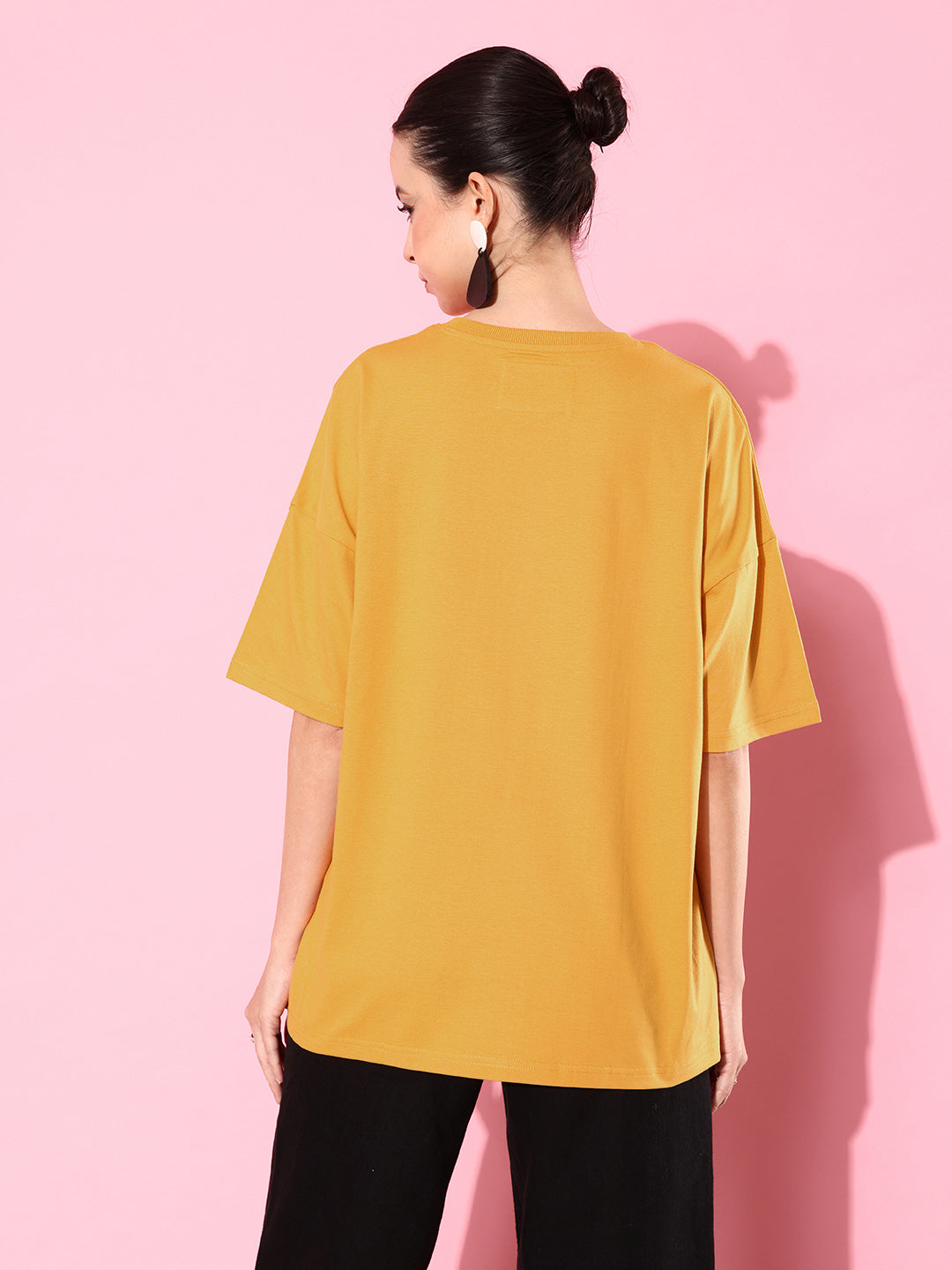 Womens Half Sleeve Drop Shoulder Printed Oversized Fit T-Shirts