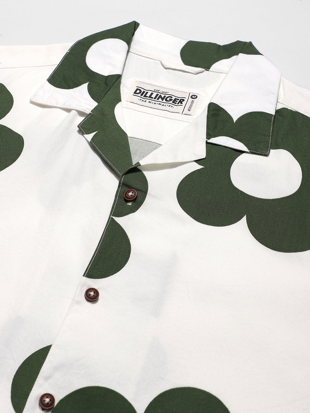 Mens Boxy Regular Short Sleeve Printed White Shirt