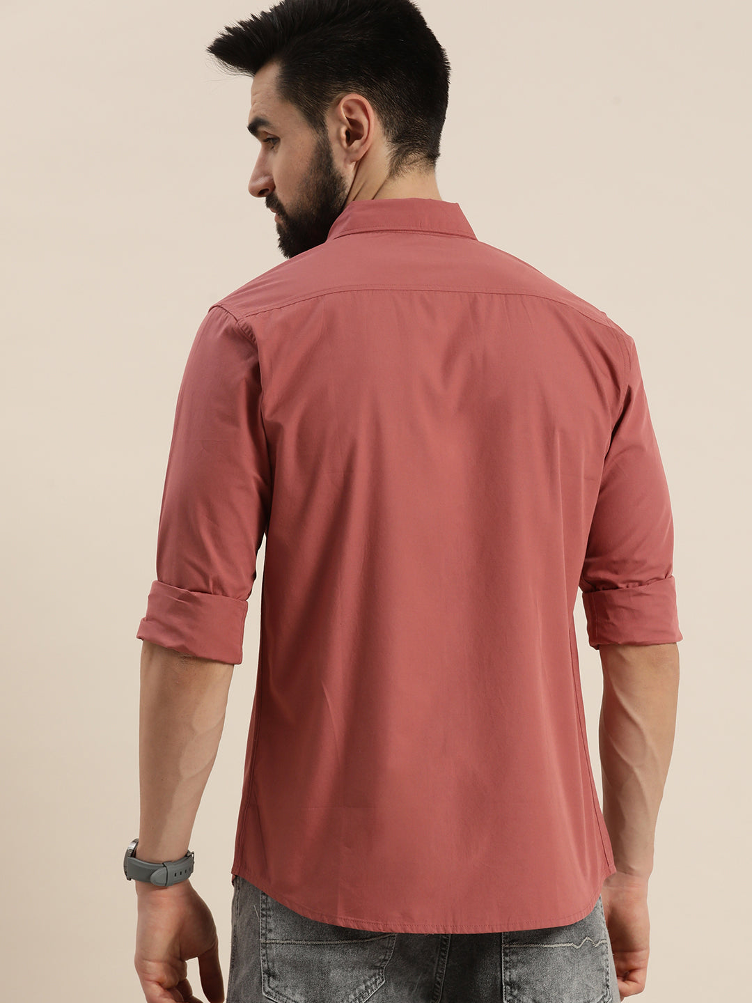 Mens Plain Full Sleeve Shirt With Pocket