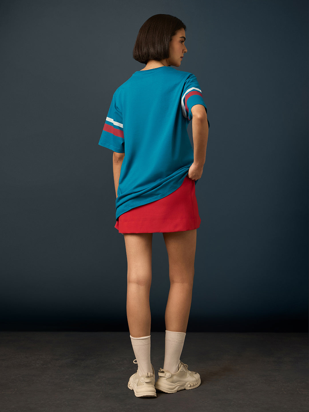 Womens Short Sleeve Printed Oversized Fit Tshirt 
