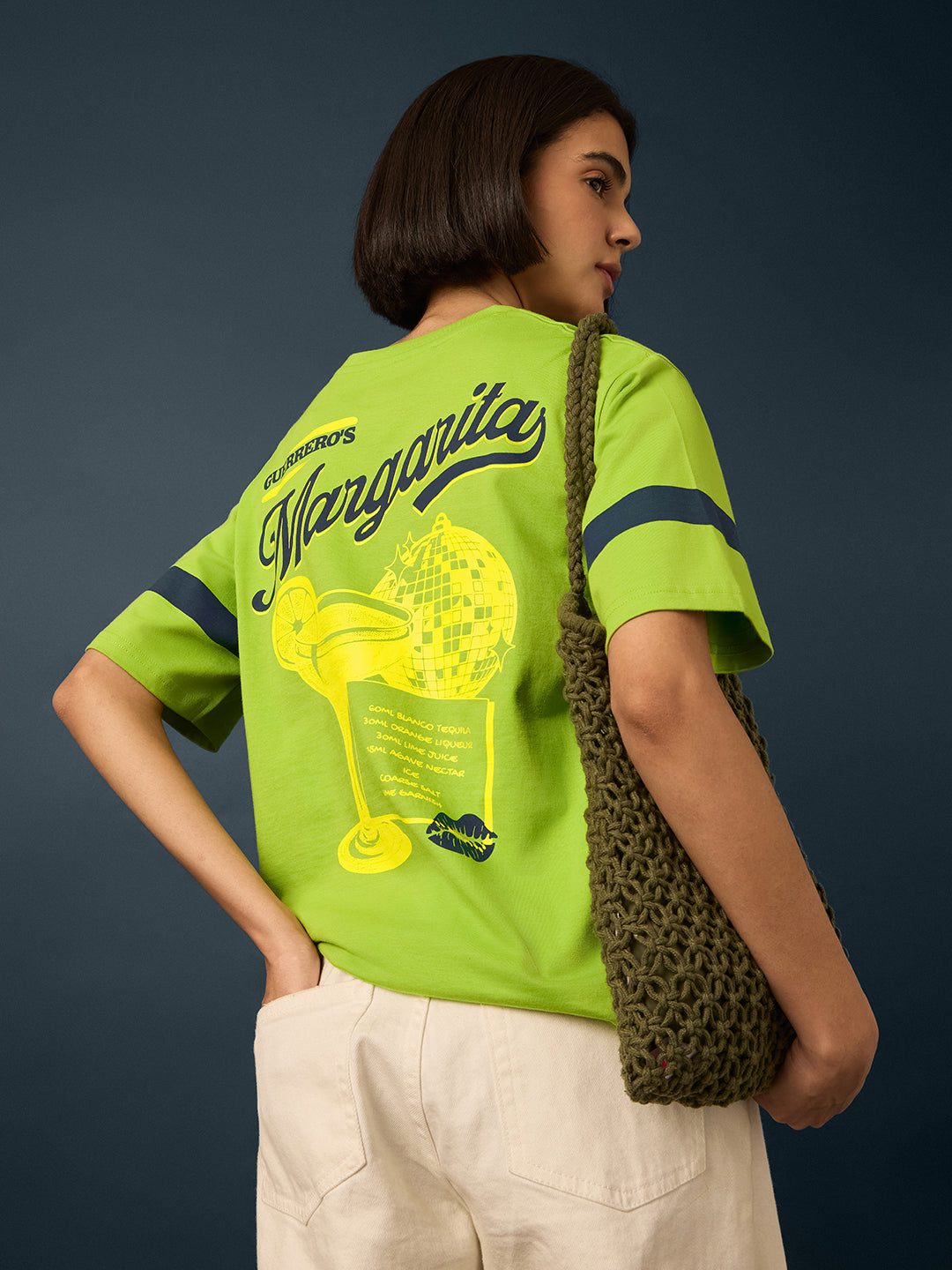 Womens Short Sleeve Printed Oversized Fit Tshirt 