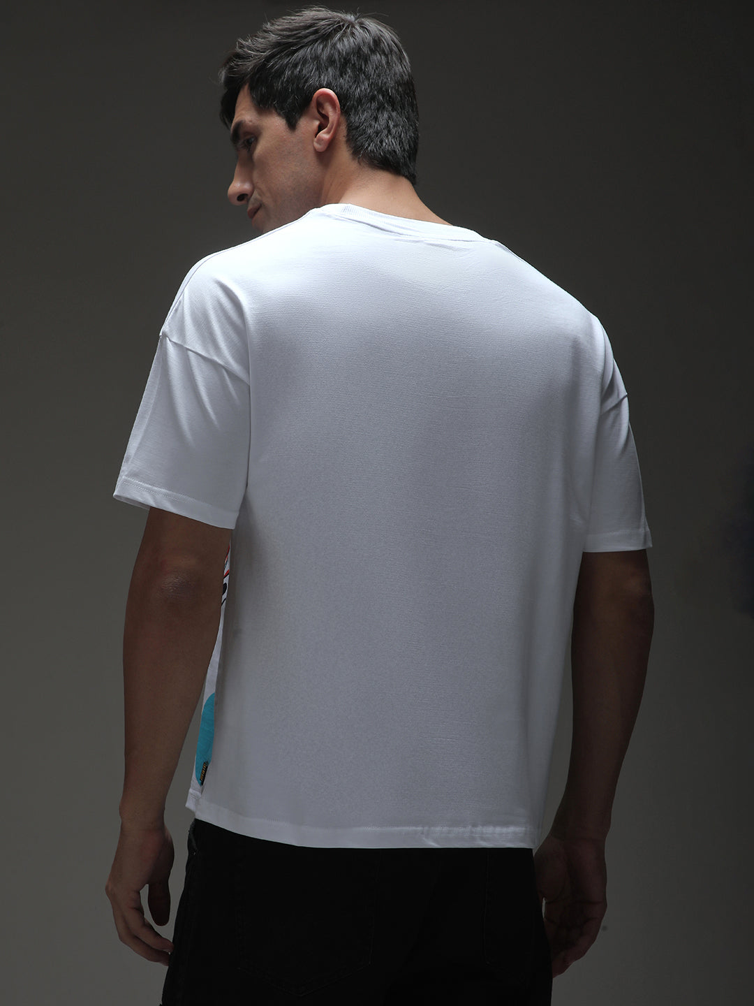 Mens Half Sleeve Drop Shoulder Printed Oversized Fit T-Shirts