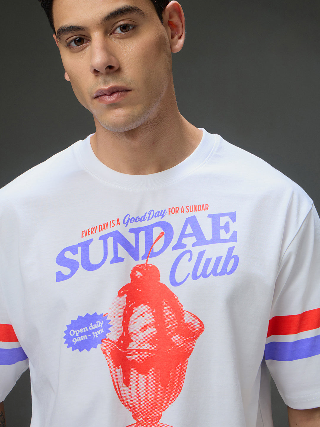 Mens Round Neck Half Sleeve Printed Oversized Fit Tshirt