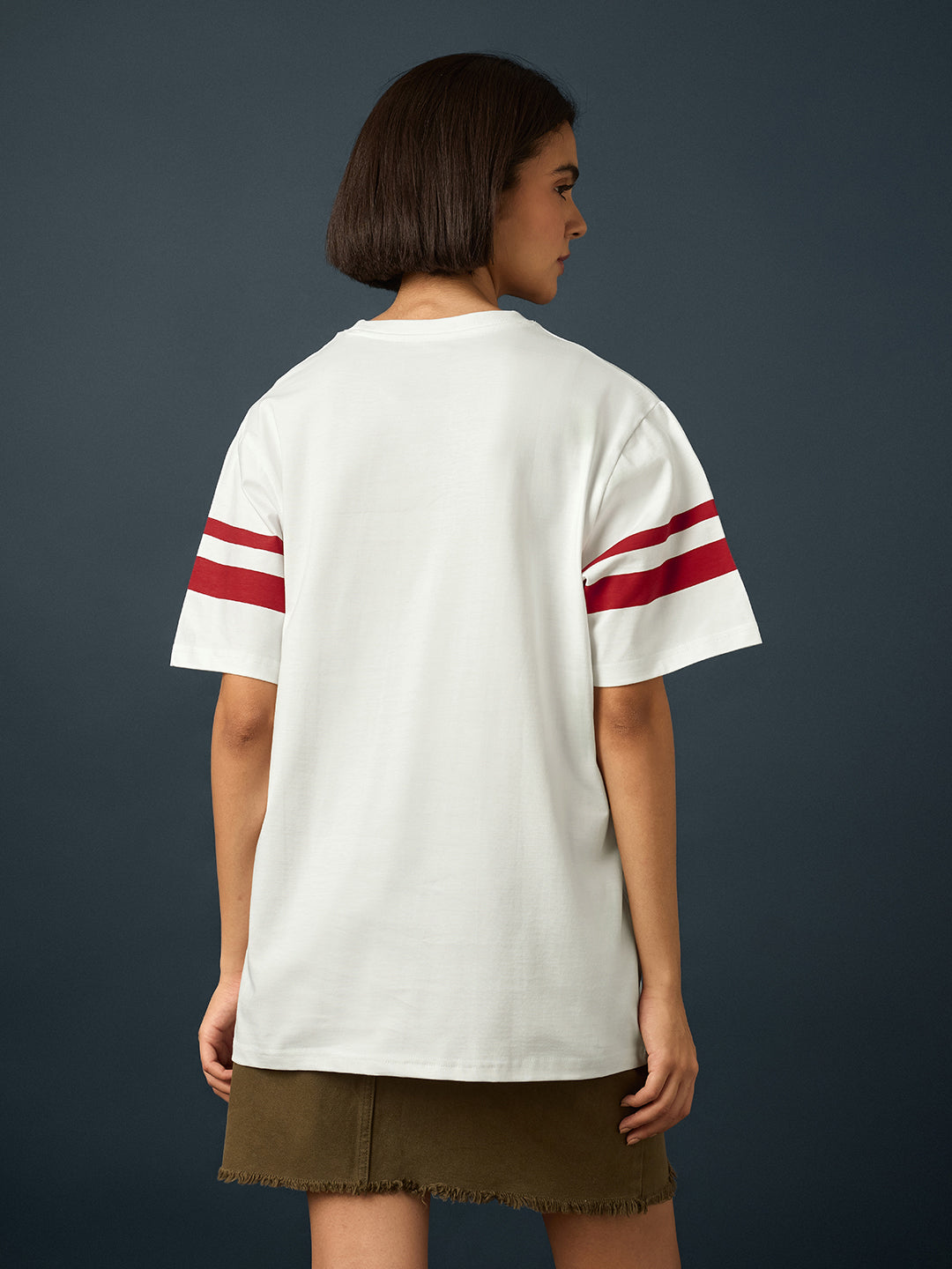 Womens Short Sleeve Printed Oversized Fit Tshirt 
