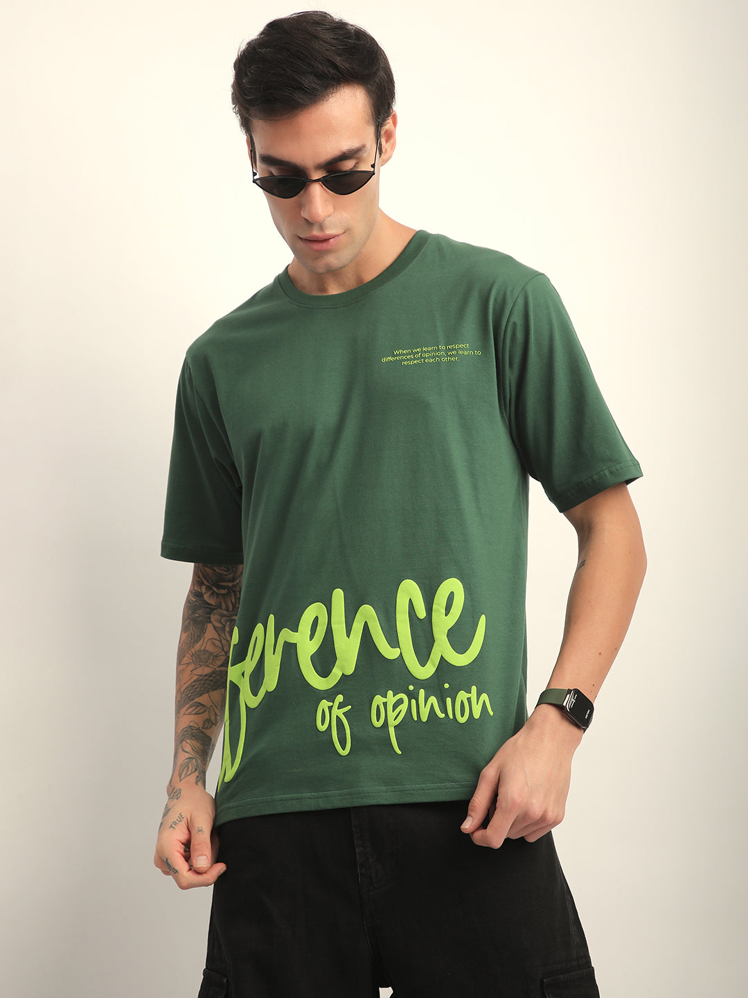 Mens Half Sleeve Round Neck Printed Oversized Fit Tshirts
