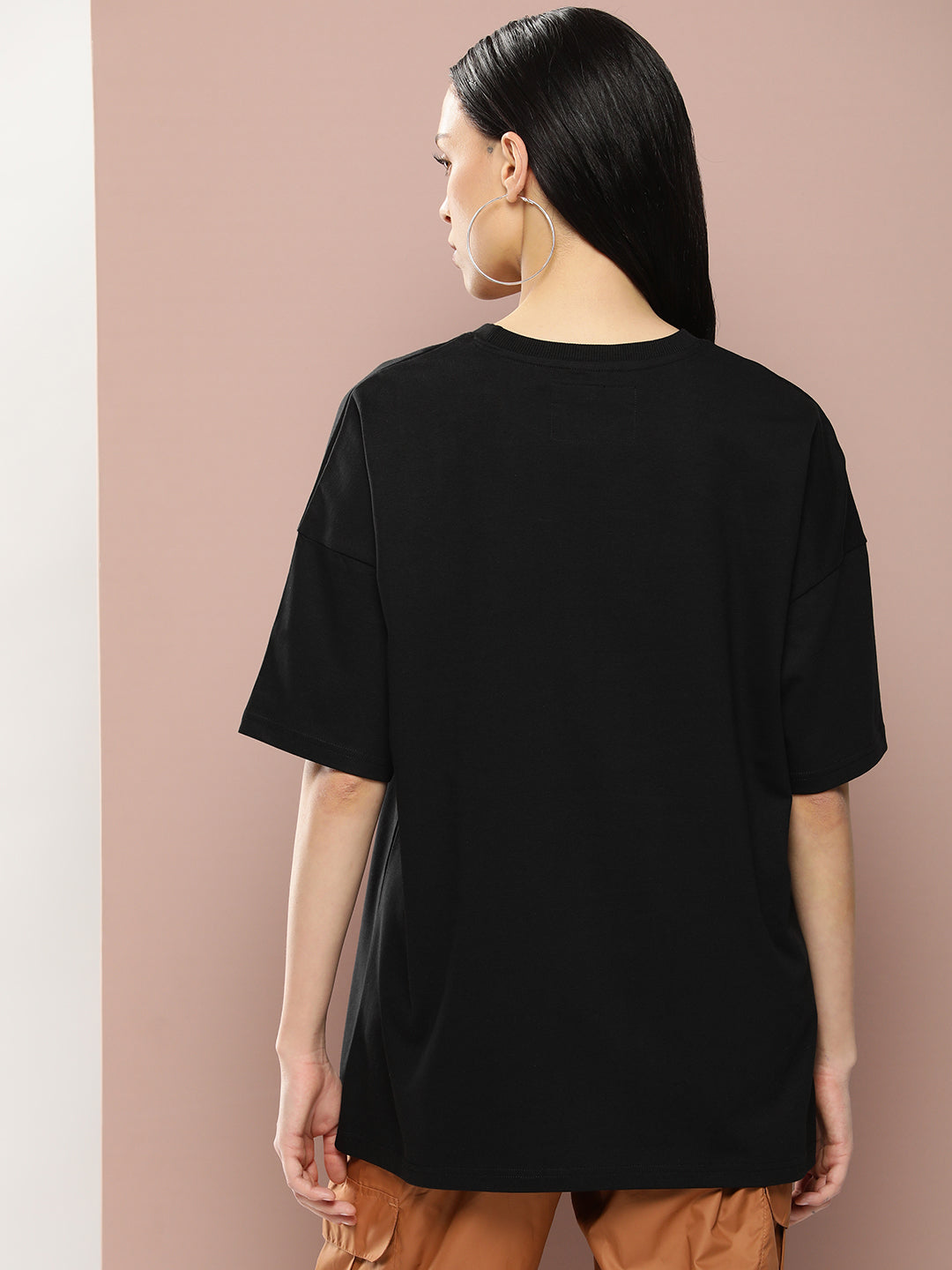 Womens Half Sleeve Drop Shoulder Printed Oversized Fit T-Shirts