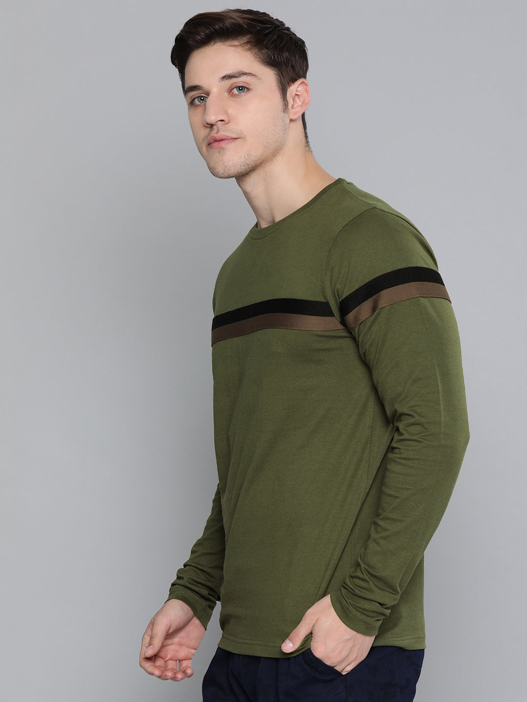 Mens Full Sleeve Round Neck Regular Fit T-Shirts