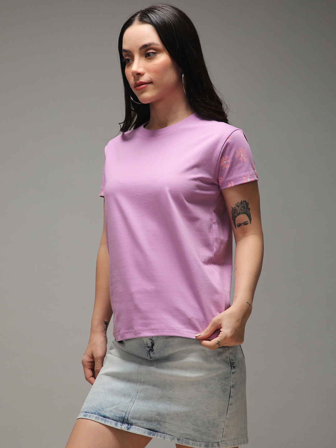 Womens Half Sleeve Round Neck Embroidery Regular Fit Tshirts