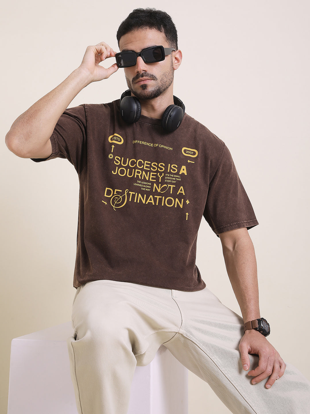 Mens Half Sleeve Round Neck Printed Oversized Fit Tshirts