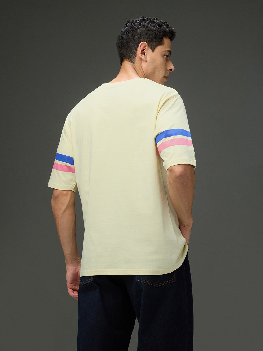 Mens Round Neck Half Sleeve Printed Oversized Fit Tshirt