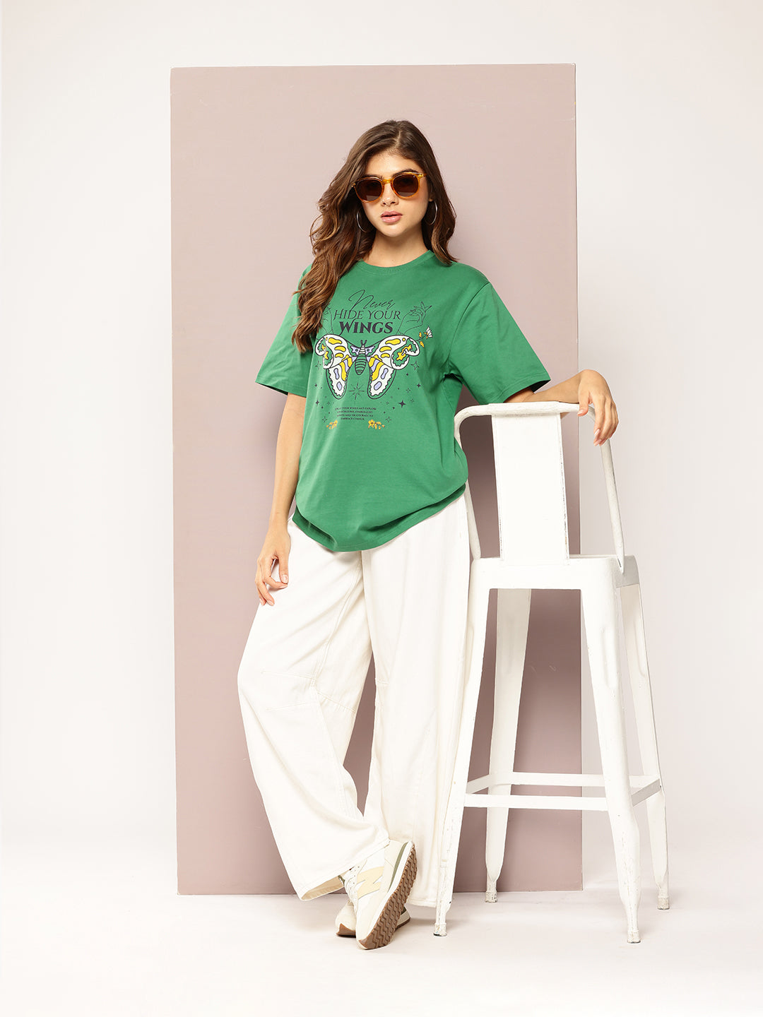 Womens Short Sleeve Printed Oversized Fit Tshirt