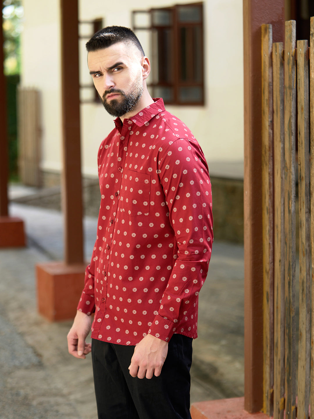 Men All Over Printed Full Sleeve Shirt With Pocket
