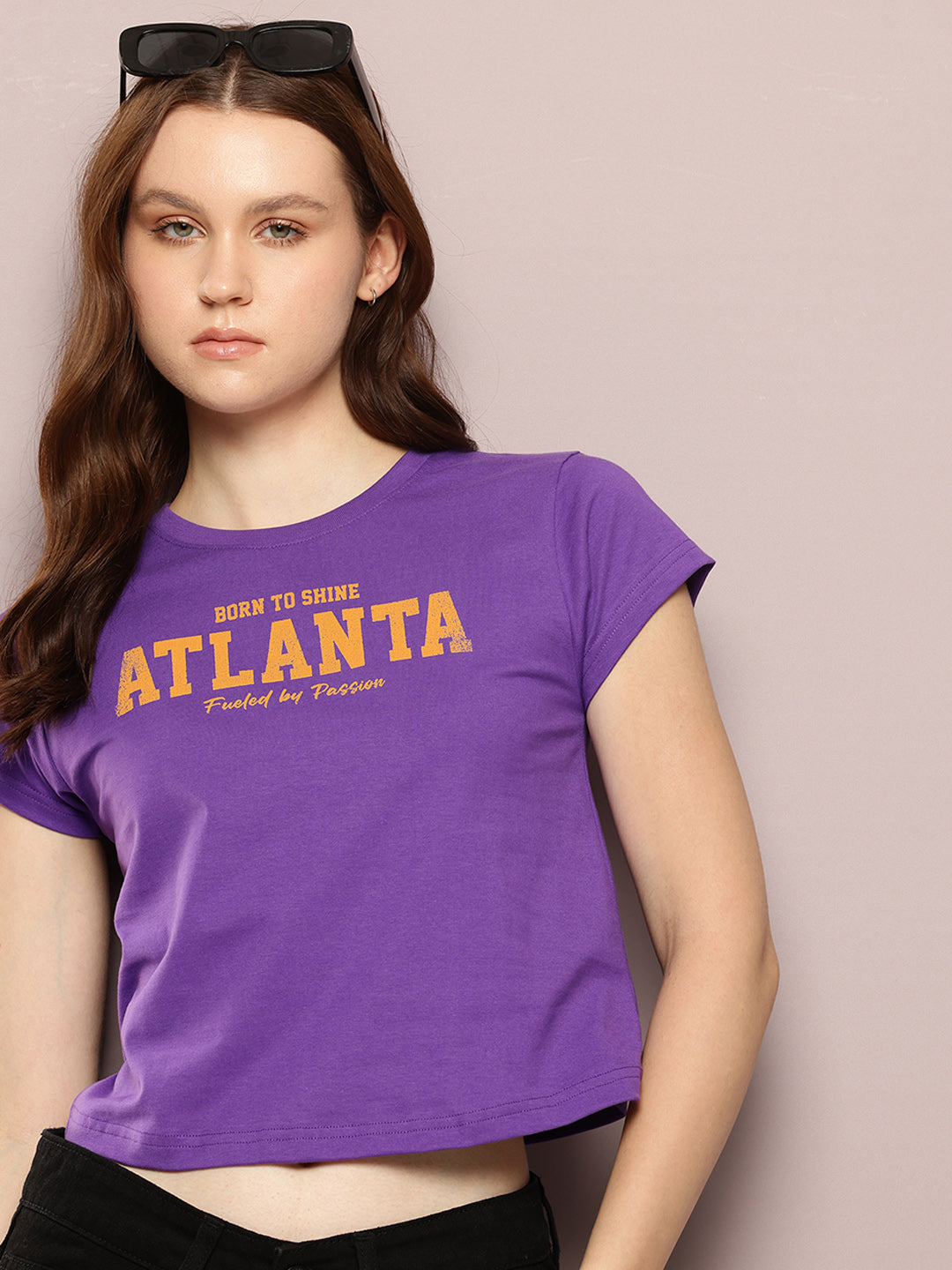 Womens Half Sleeve Round Neck Printed Regular Fit Tshirts