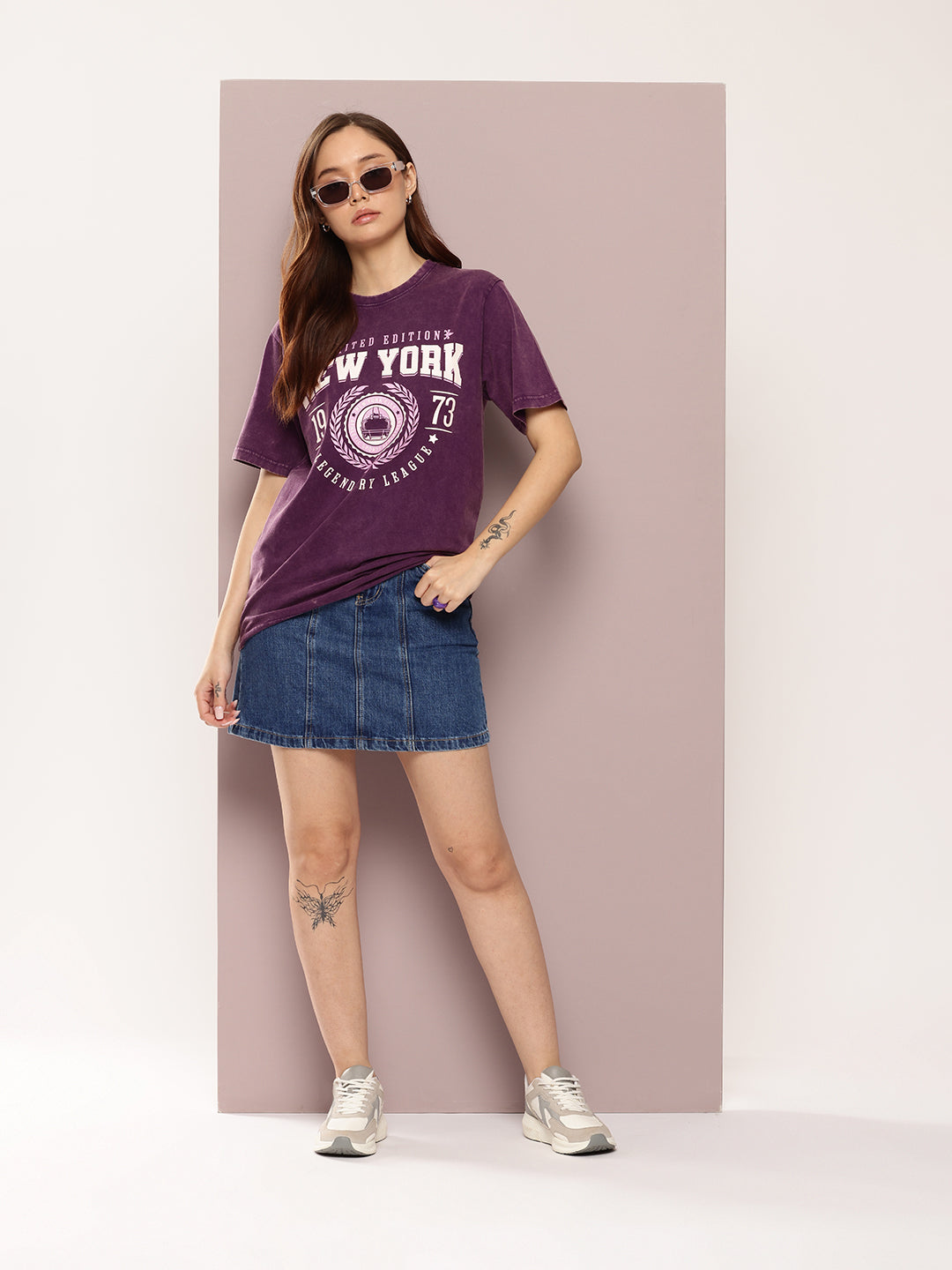 Womens Half Sleeve Round Neck Printed Oversized Fit Tshirts