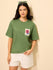 Womens Laces Detailed Oversized Fit Cotton T-Shirt