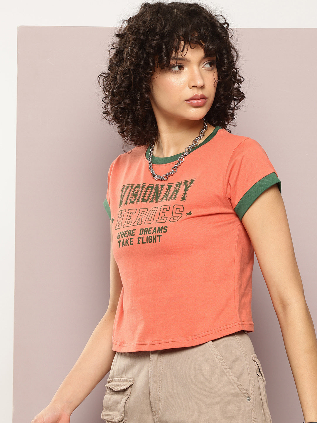 Womens Half Sleeve Round Neck Printed Regular Fit Tshirts