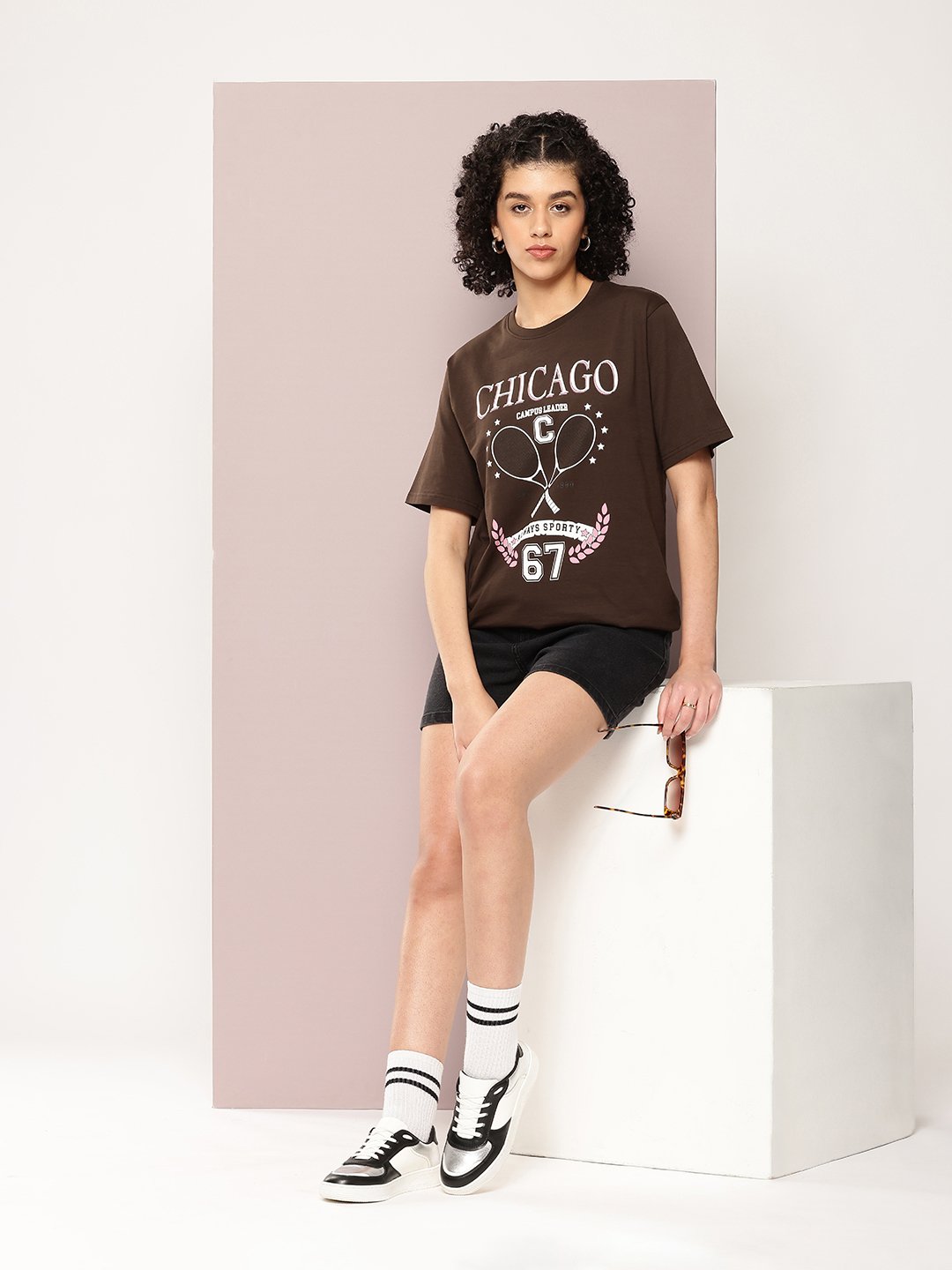 Womens Half Sleeve Round Neck Oversized Fit T-Shirts