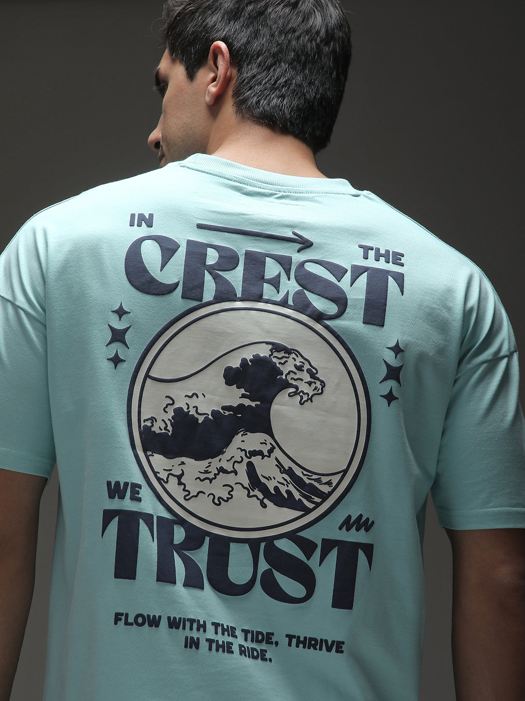 Mens Half Sleeve Drop Shoulder Printed Oversized Fit T-Shirts