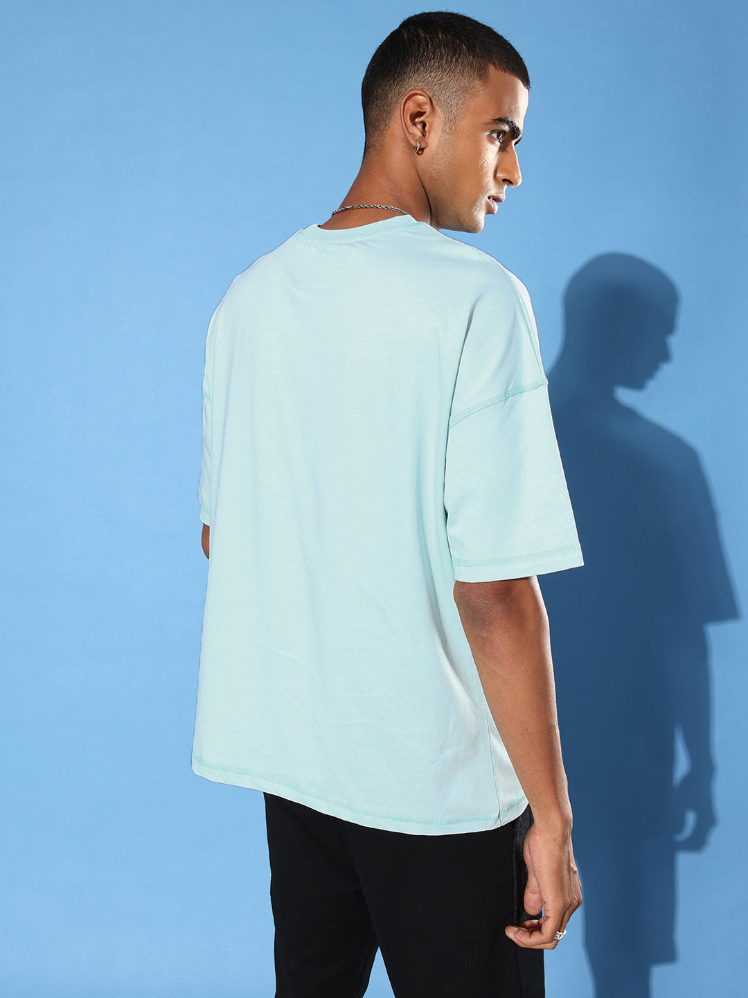 Mens Half Sleeve Drop Shoulder Plain Oversized Fit T-Shirts