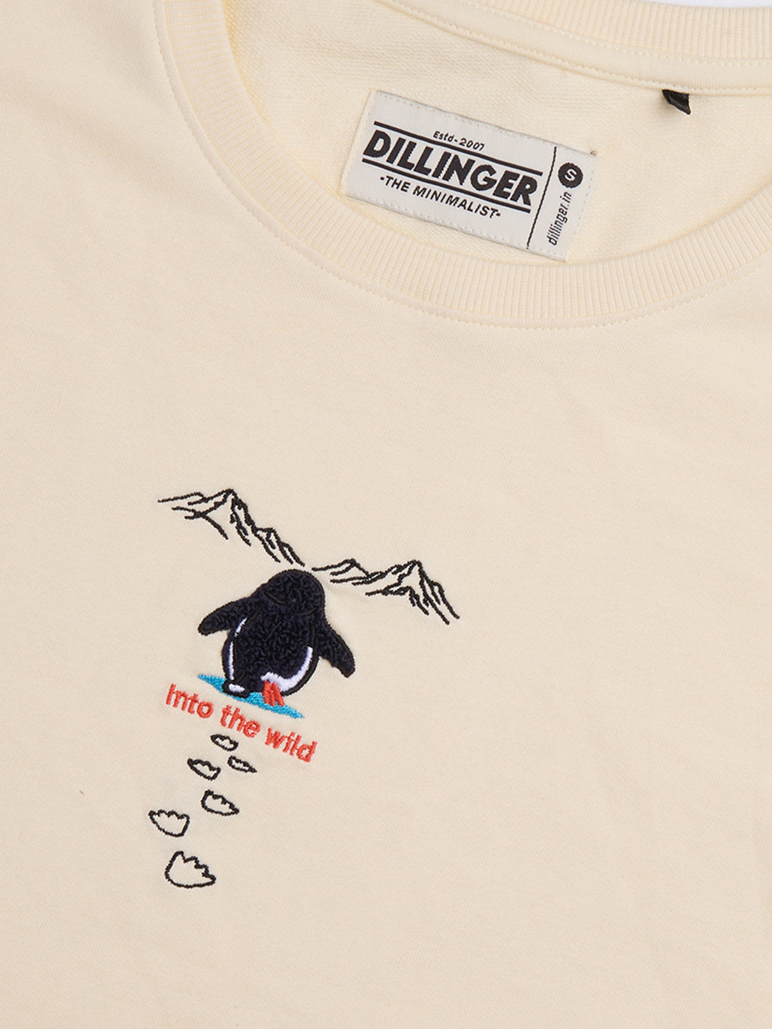 Womens Embroidery Boxy Regular Fit French Terry Cotton Tshirt