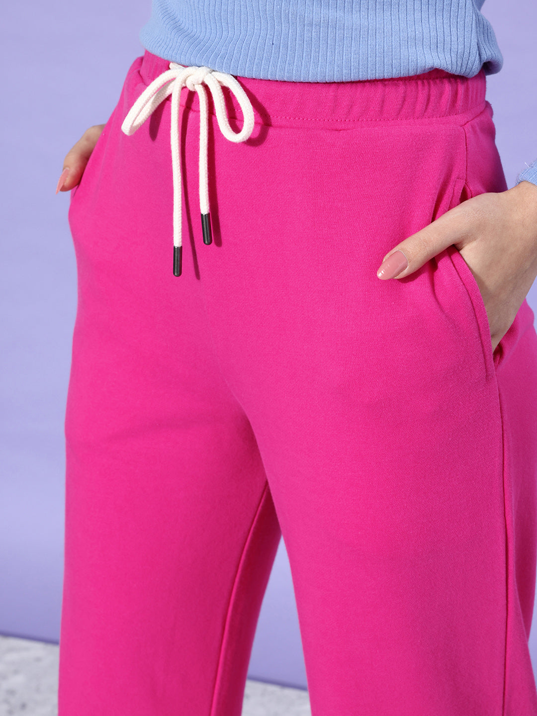 Women Solid Relaxed Fit Track Pant
