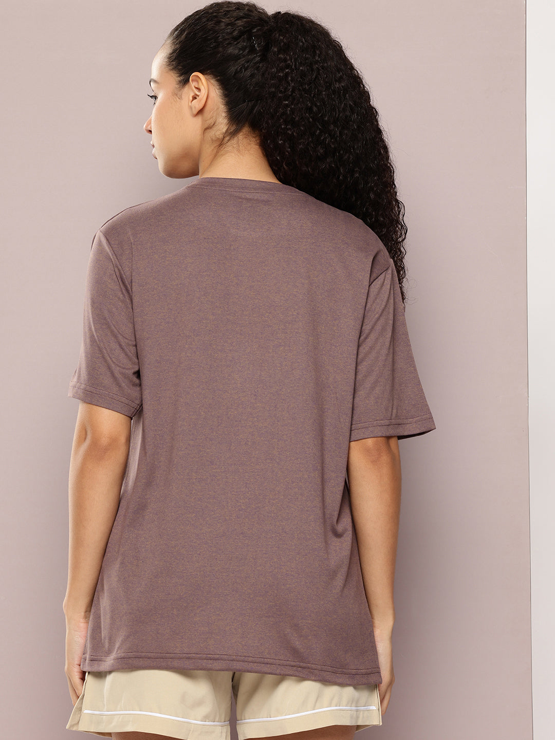 Womens Half Sleeve Round Neck Solid Oversized Fit Tshirts