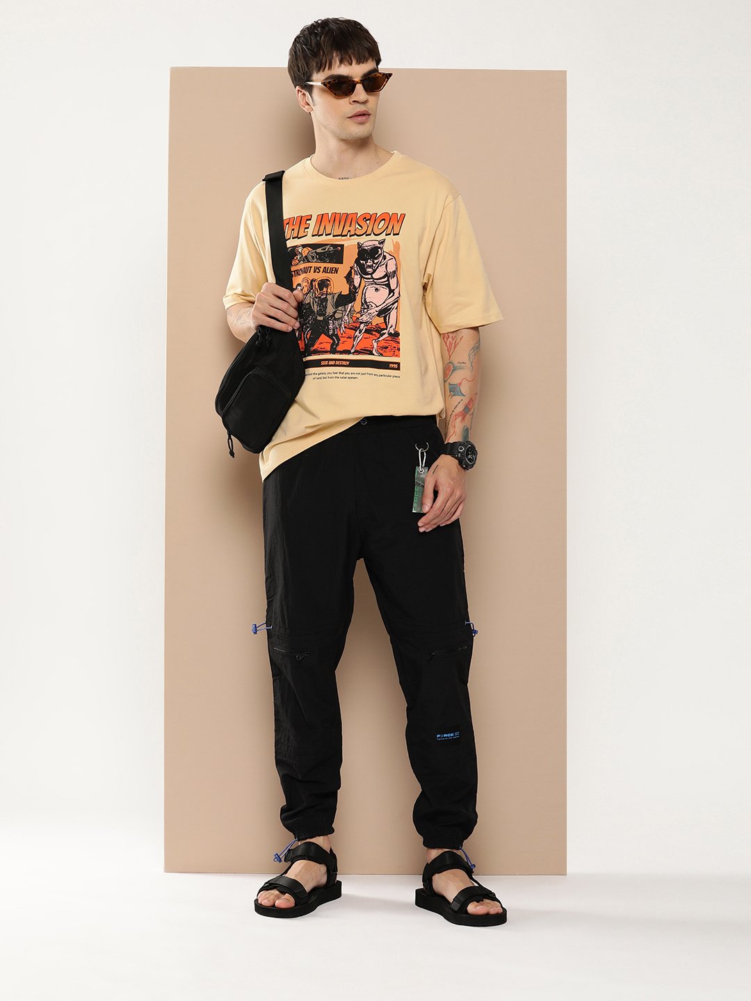 Mens Half Sleeve Round Neck Oversized Fit T-Shirts