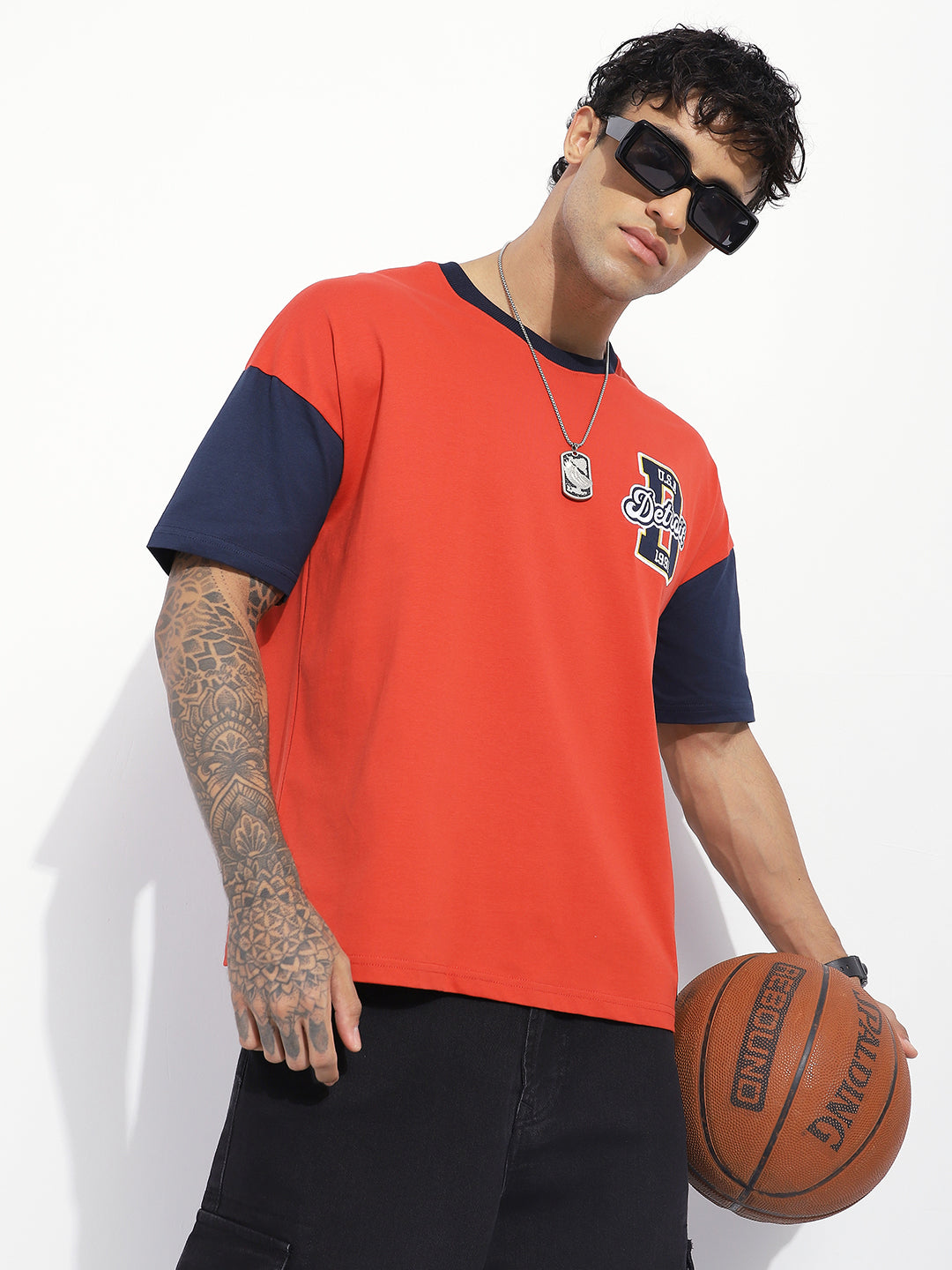 Mens Half Sleeve Drop Shoulder Printed Oversized Fit T-Shirts