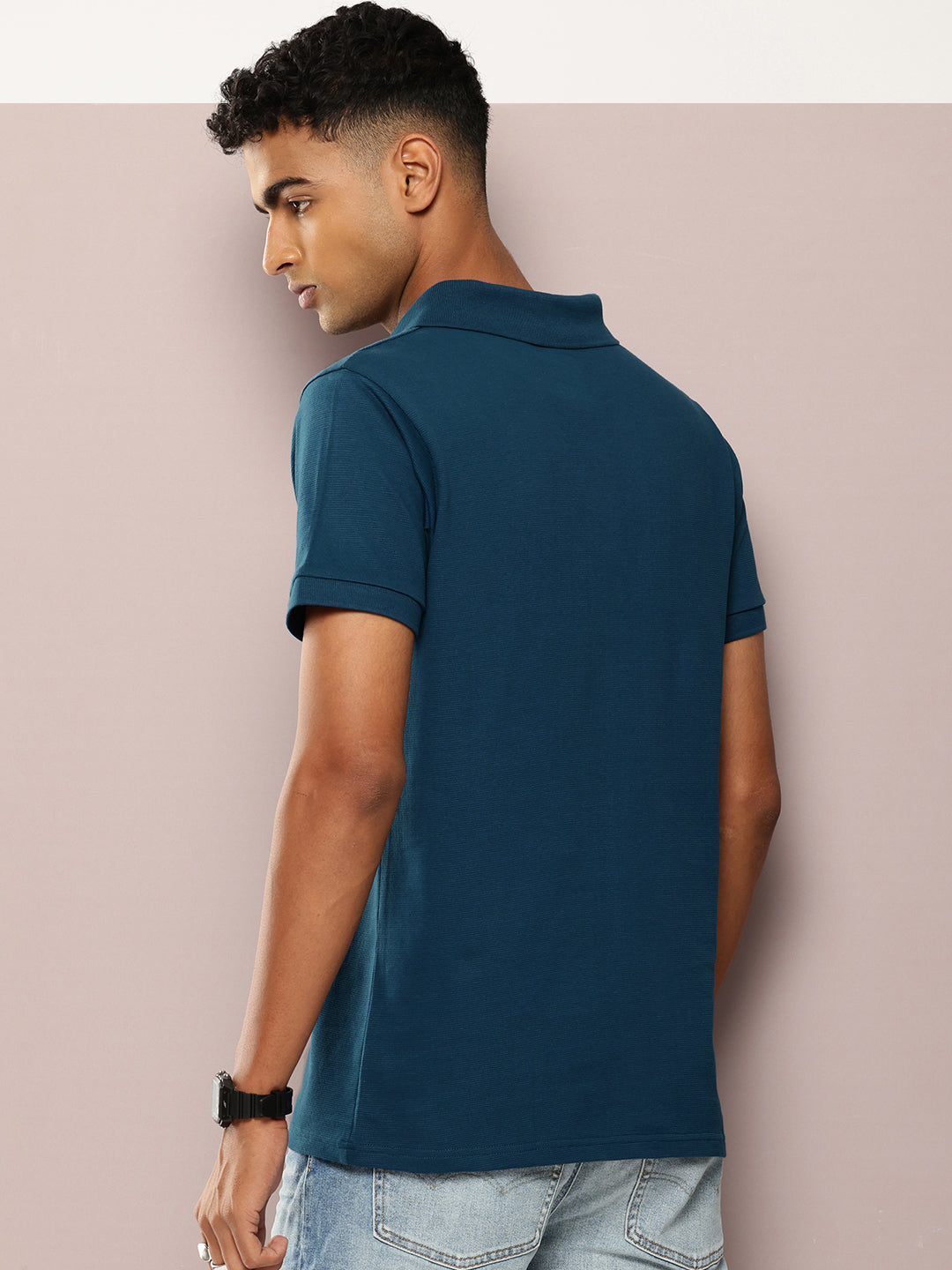 Mens Half Sleeve Polo Neck Solid Regular Fit Tshirts