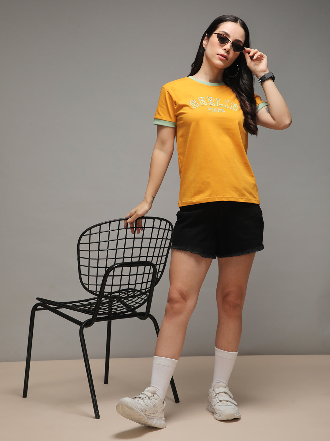 Womens Half Sleeve Round Neck Printed Regular Fit Tshirts