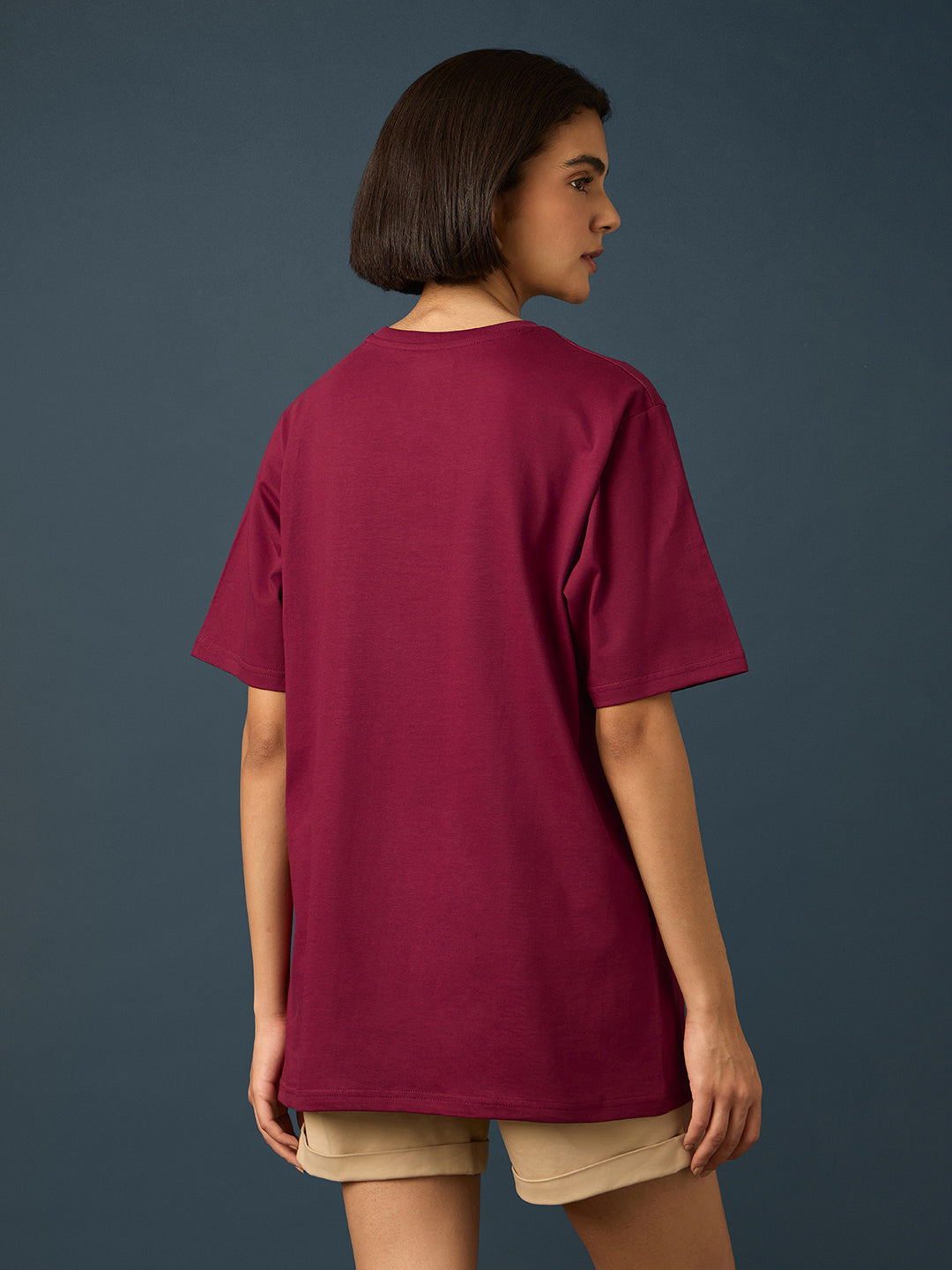 Womens Short Sleeve Printed Oversized Fit Tshirt 