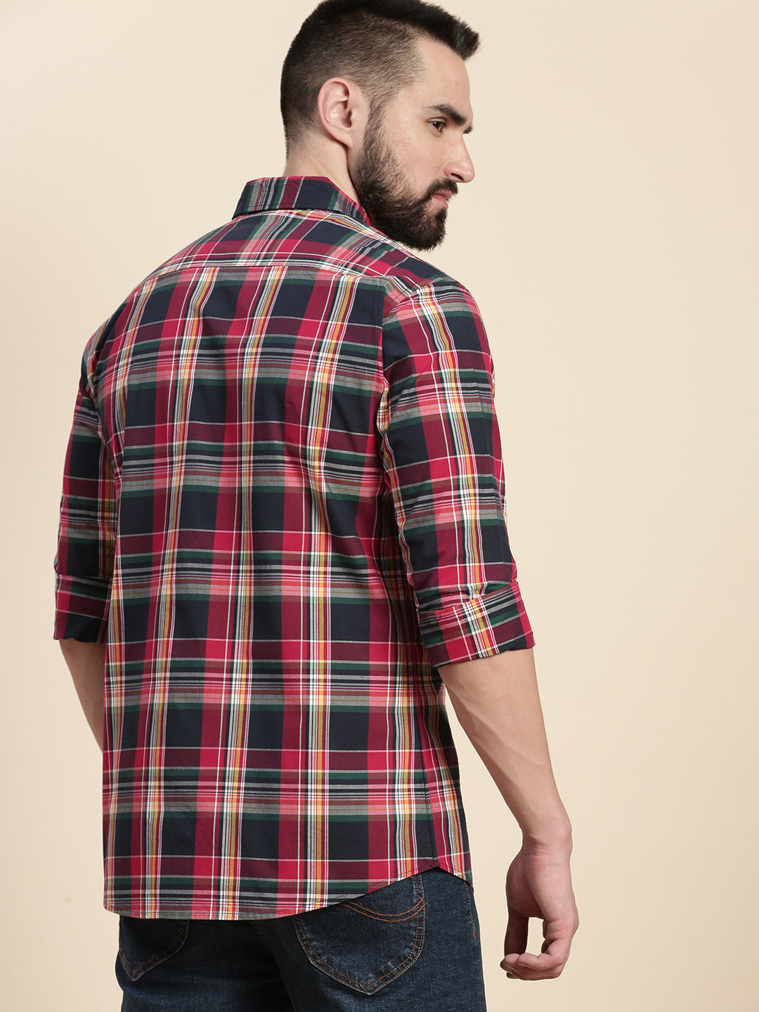 Men Checked Full Sleeve Shirt With Pocket