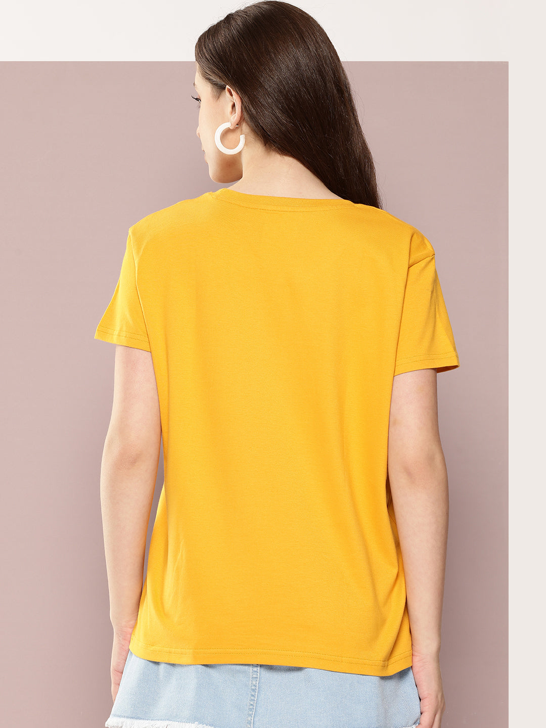 Womens Half Sleeve Round Neck Printed Boxy Fit Tshirts