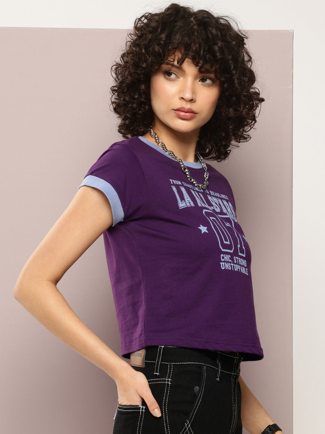 Womens Half Sleeve Round Neck Printed Regular Fit Tshirts