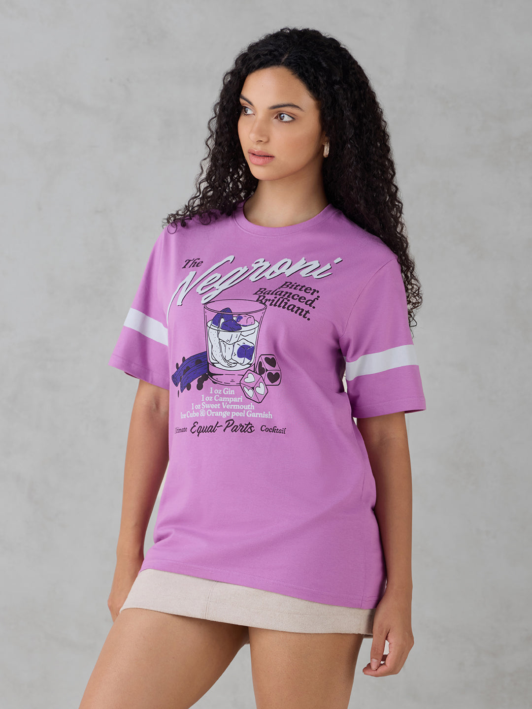 Womens Half Sleeve Printed Oversized Fit Tshirt