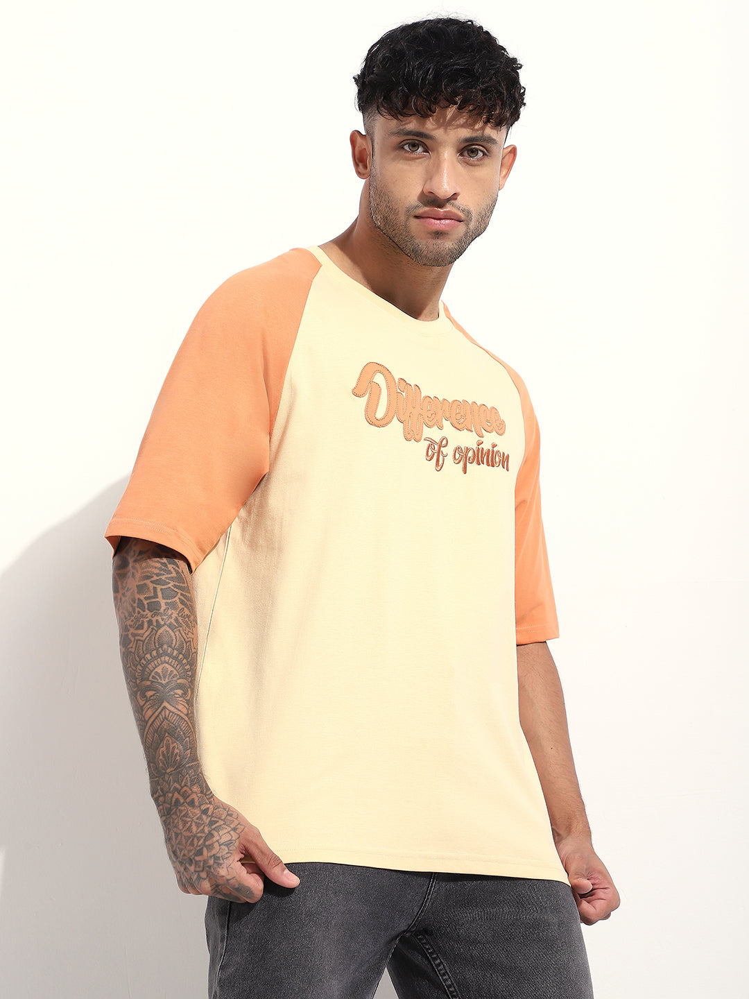 Mens Half Sleeve Round Neck Printed Oversized Fit Tshirts