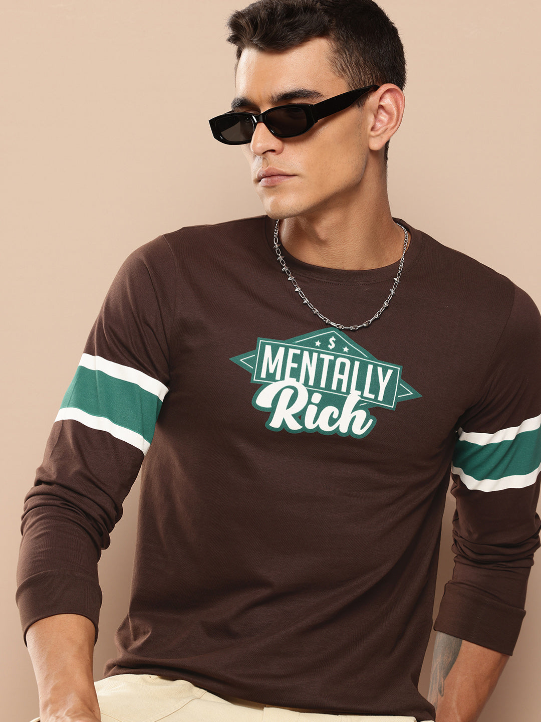 Mens Full Sleeve Round Neck Printed Regular Fit Tshirts