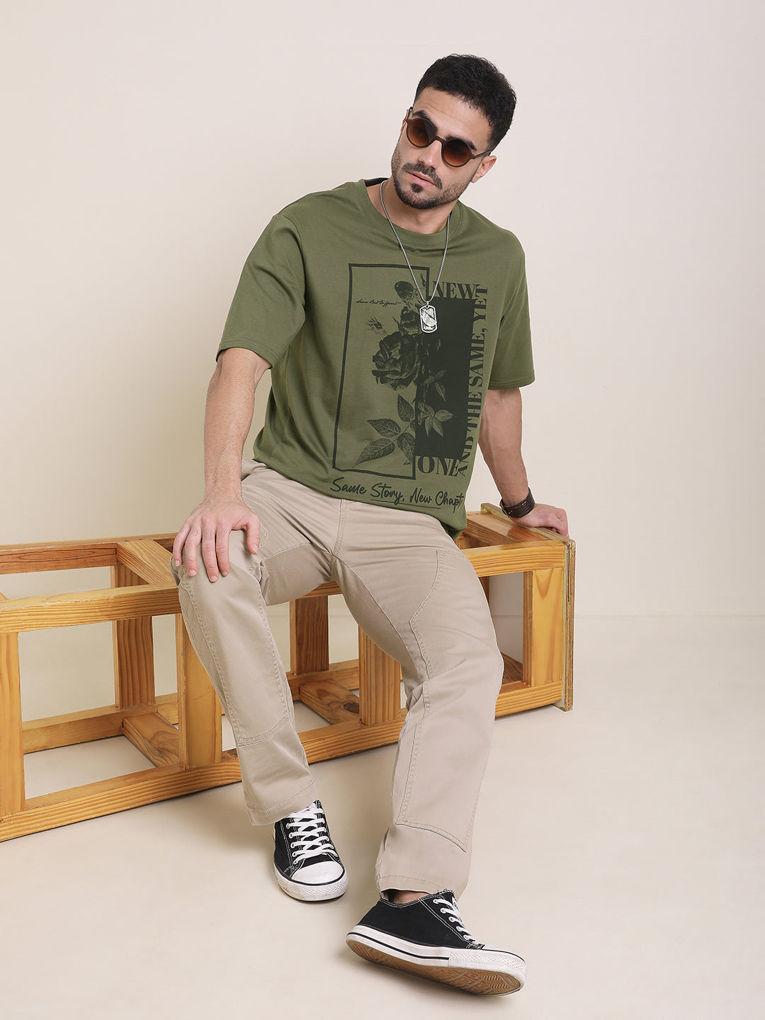 Mens Half Sleeve Round Neck Printed Oversized Fit Tshirts