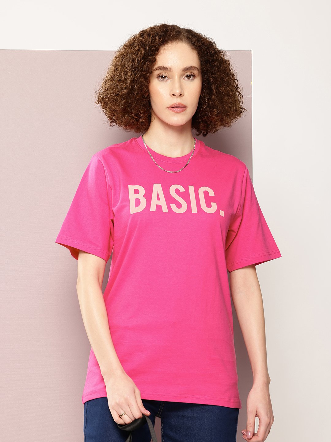 Womens Half Sleeve Round Neck Oversized Fit T-Shirts
