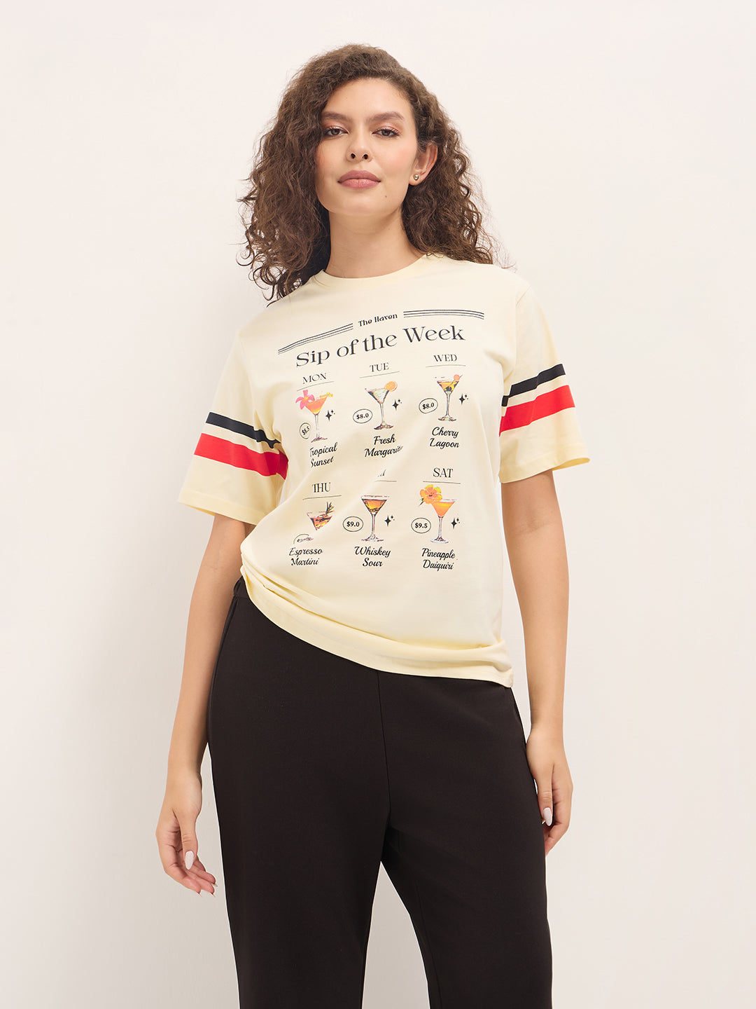 Womens Half Sleeve Round Neck Printed Oversized Fit Tshirts