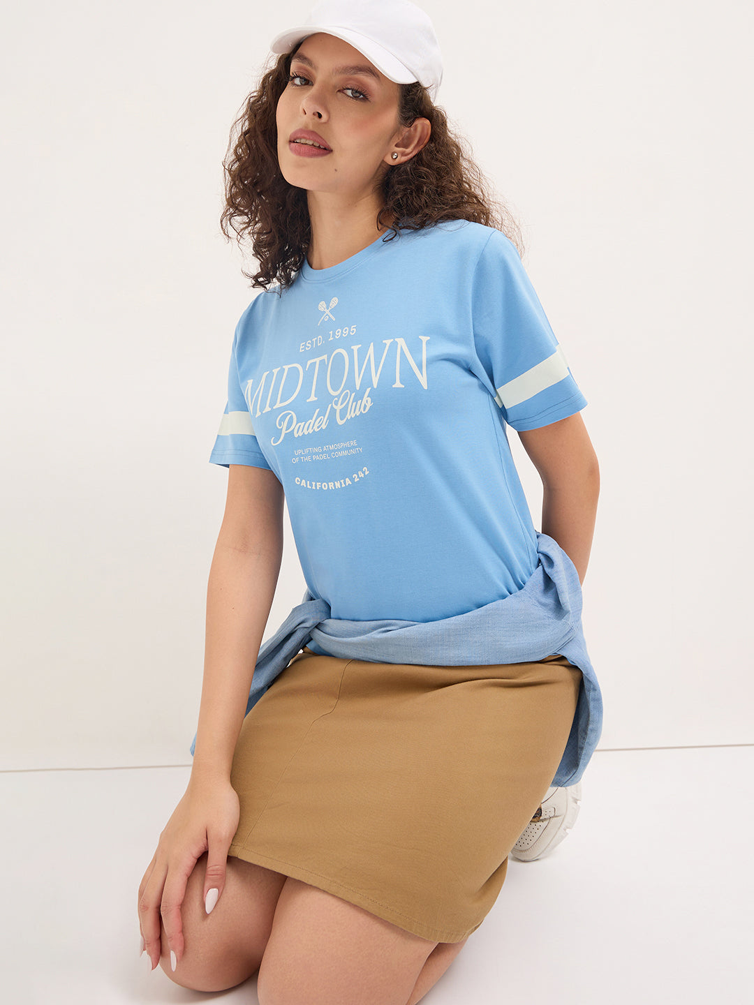 Womens Half Sleeve Round Neck Printed Oversized Fit Tshirts