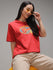 Womens Half Sleeve Round Neck Printed Oversized Fit Tshirts