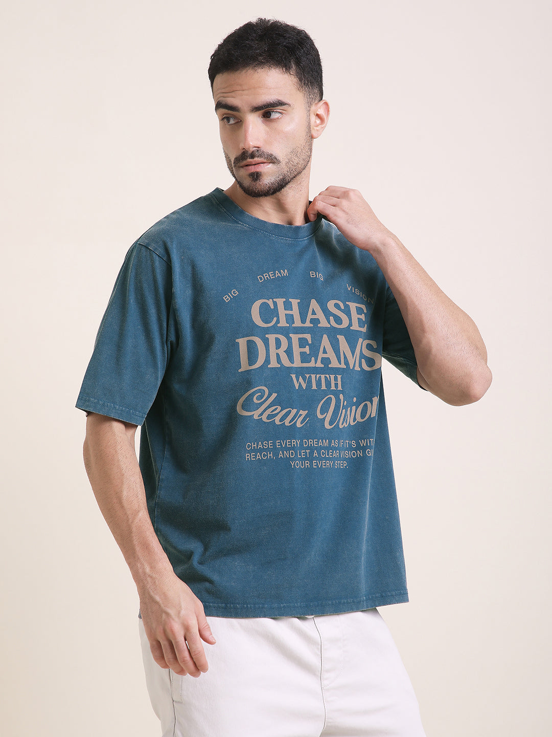 Mens Half Sleeve Round Neck Printed Oversized Fit Tshirts