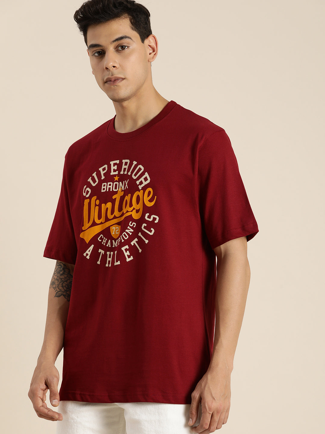 Mens Half Sleeve Round Neck Oversized Fit T-Shirts