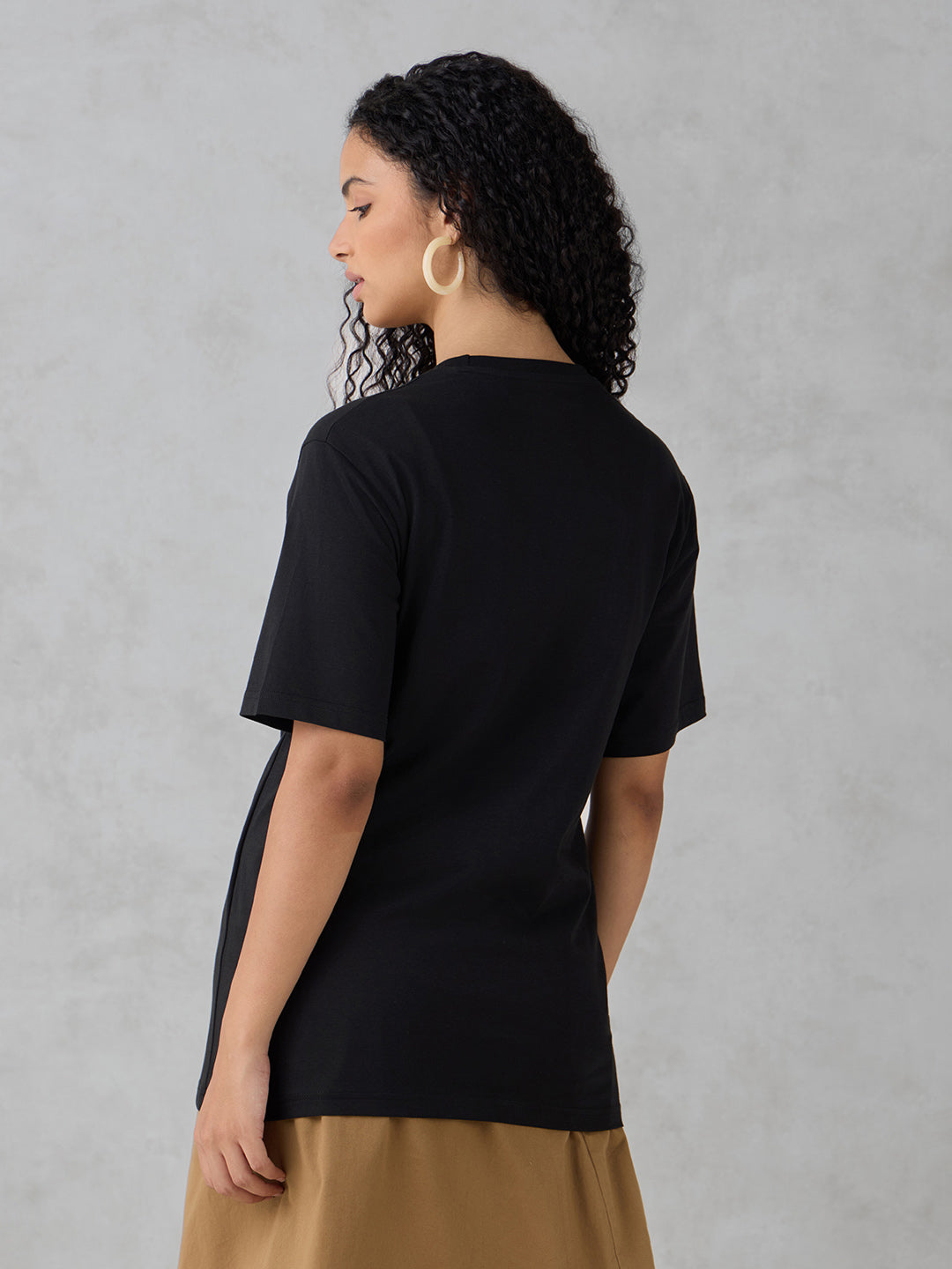 Womens Half Sleeve Printed Oversized Fit Tshirt