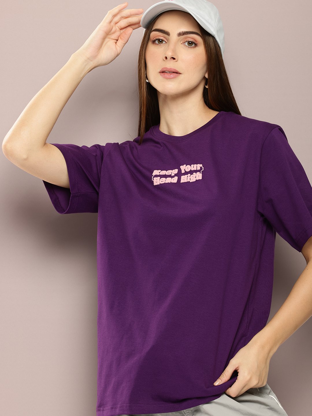 Womens Half Sleeve Round Neck Oversized Fit T-Shirts