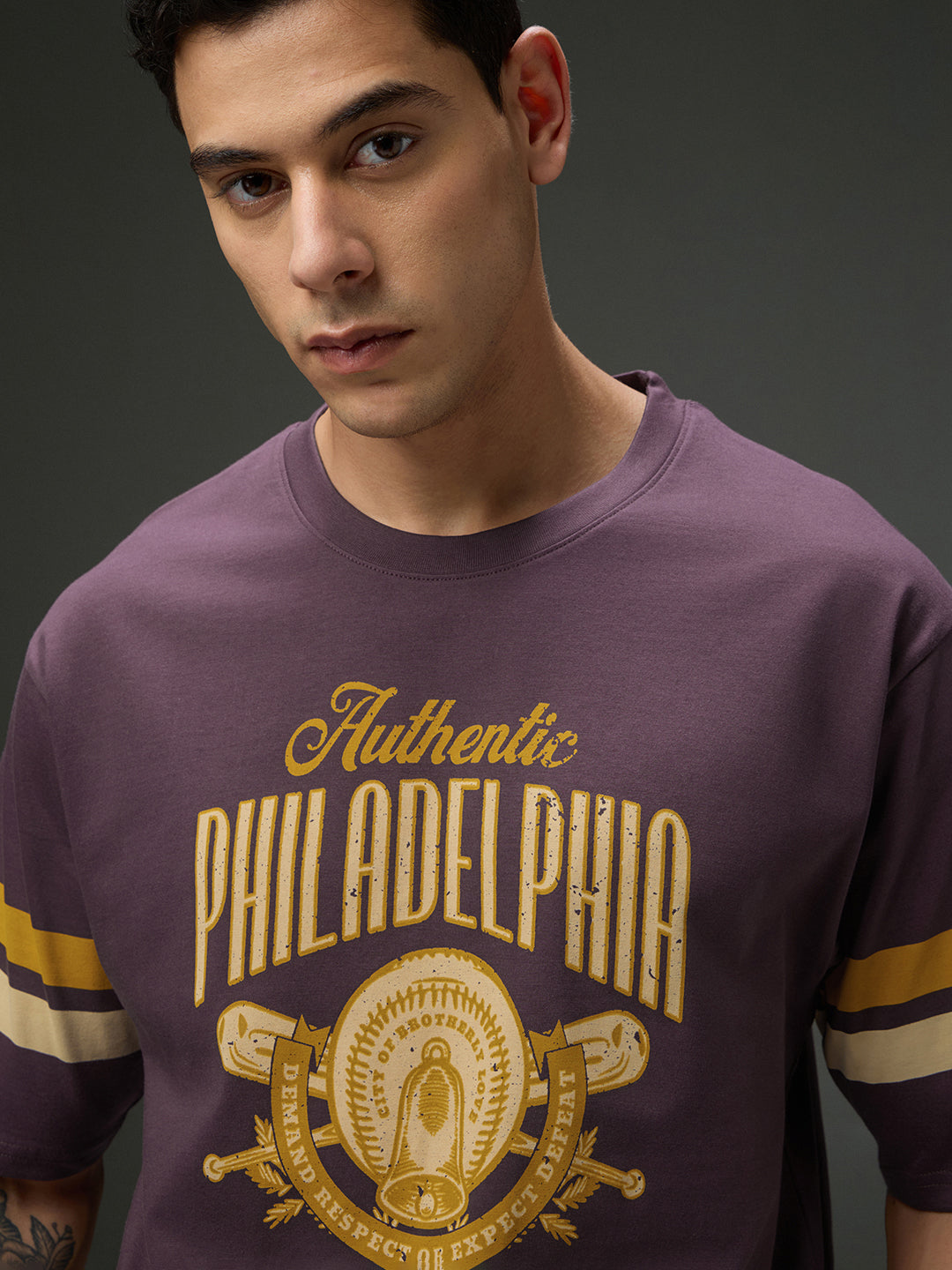 Mens Round Neck Half Sleeve Printed Oversized Fit Tshirt