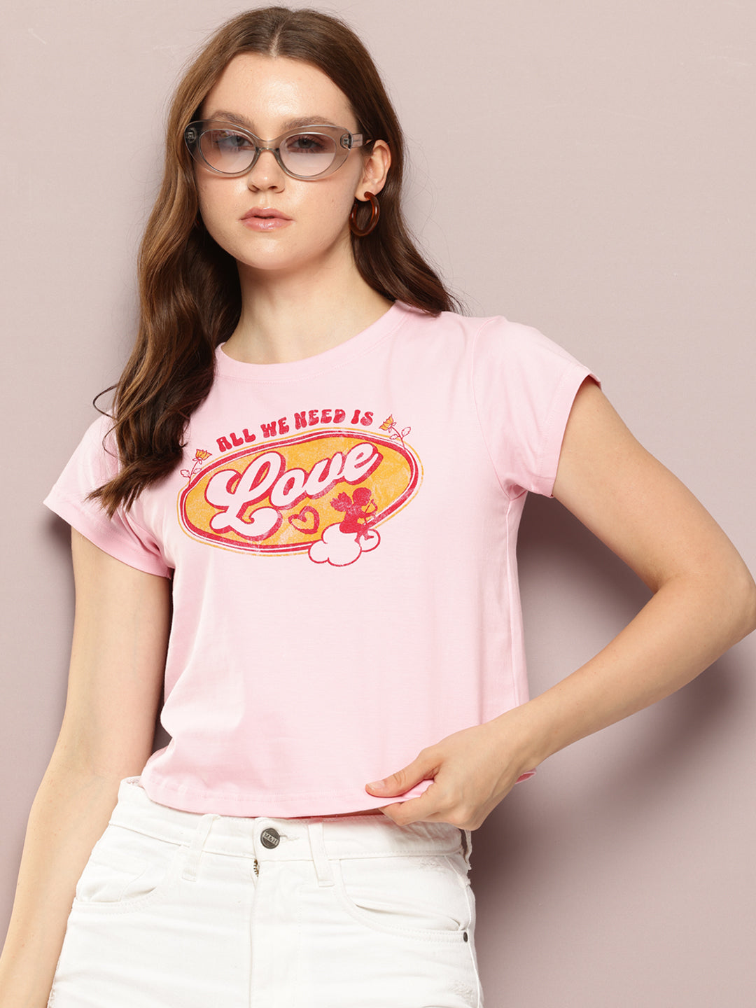 Womens Half Sleeve Round Neck Printed Regular Fit Tshirts