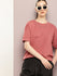 Womens Half Sleeve Round Neck Solid Oversized Fit Tshirts